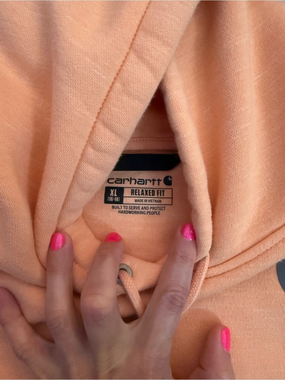 Women’s Carhartt Peach Hooded Sweatshirt - Size XL - Picture 5 of 5